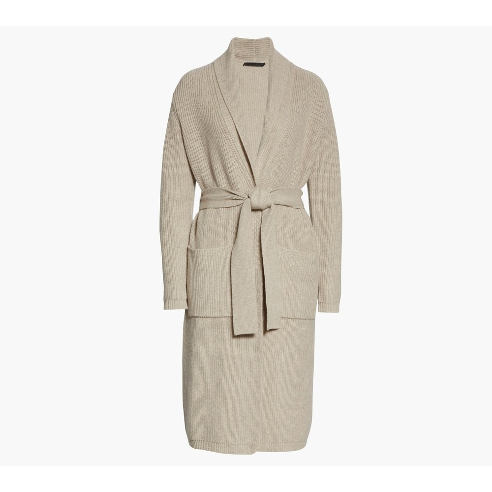 NWT Jenni Kayne Fisherman Wool &‎ Cashmere Tie Waist Long Cardigan Sweater